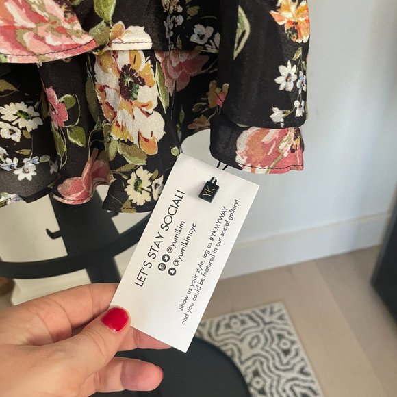 NWT Yumi Kim Mini Dress - Black Floral - Sz 4 - Picture 6 of 8